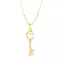 14k gold diamond key pendant